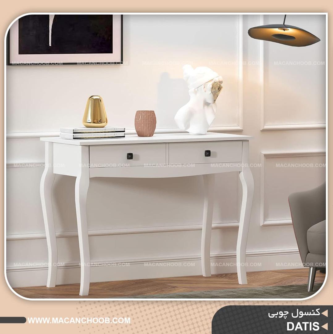 کنسول چوبی کشو دار پایه خراطی شده مدل SARA  